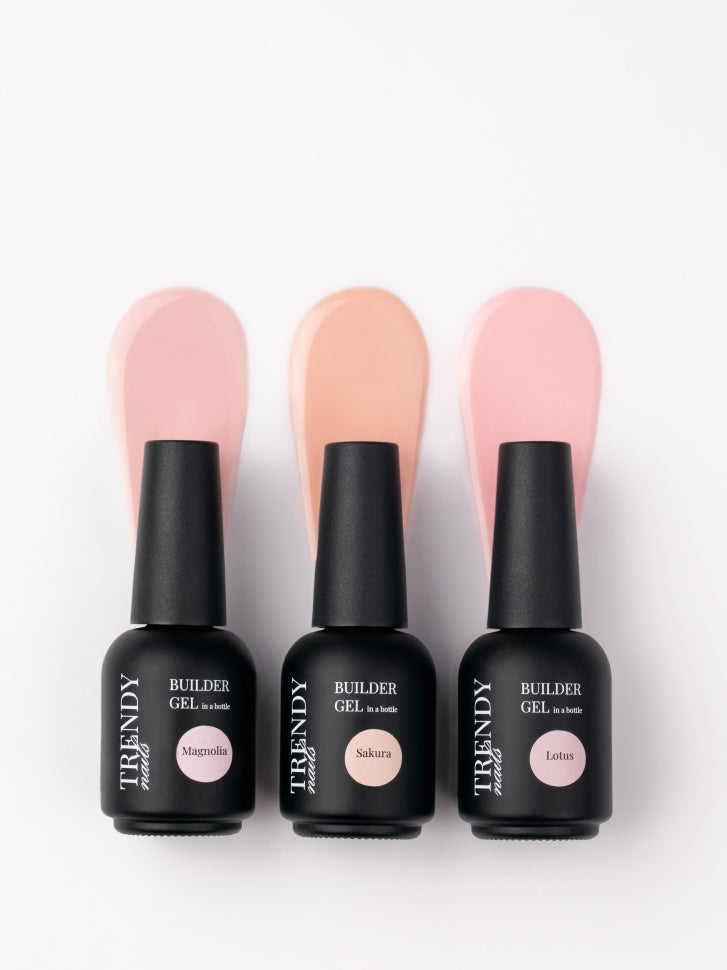 Builder Gel Collection in a bottle or jar from Trendy Nails 15ml/ 30ml (self-leveling)