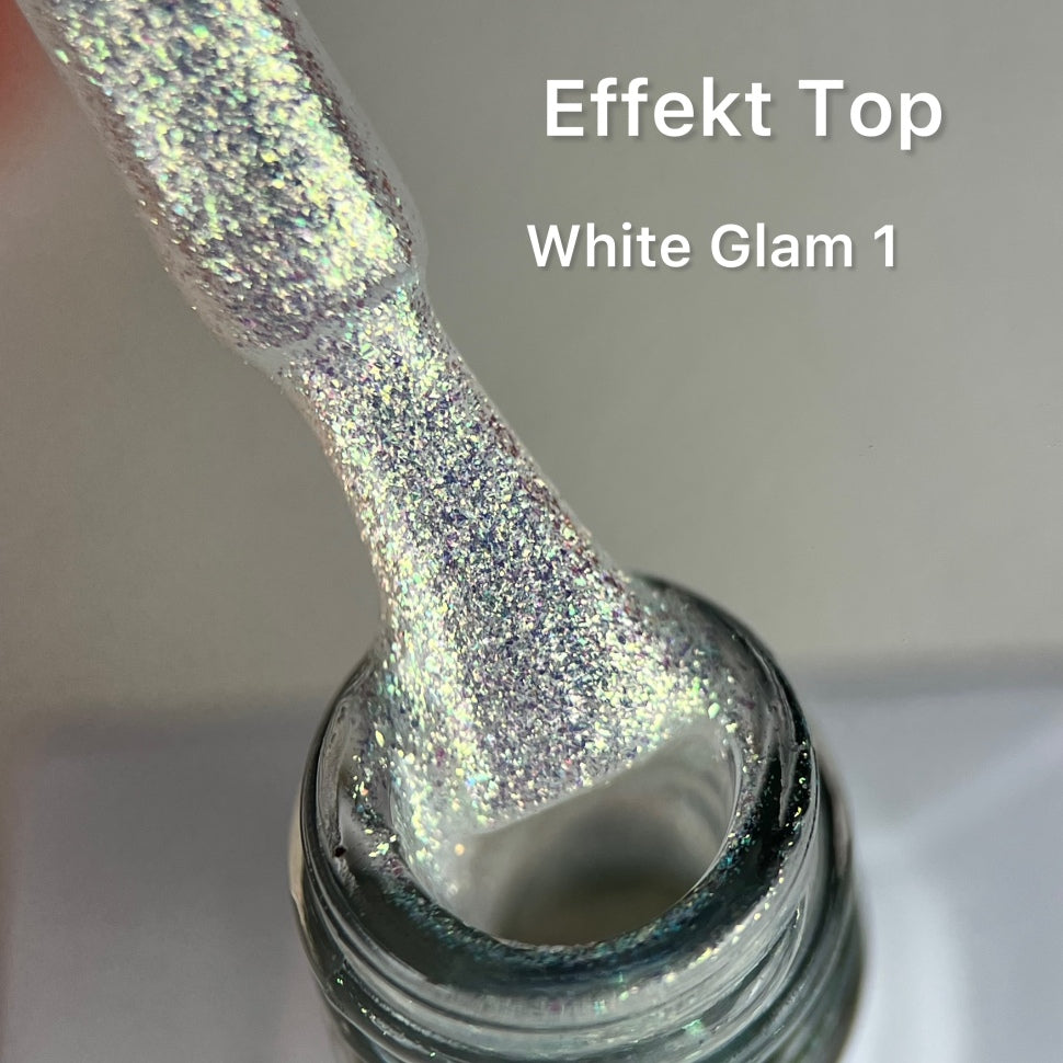Эффектный топовое покрытие White Glam 1 БЕЗ ЛИПКОГО СЛОЯ 10 мл от Love My Nails