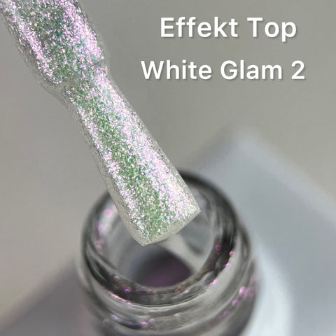 Effect Top Coat White Glam 2 NO WIPE 10ml von Love My Nails