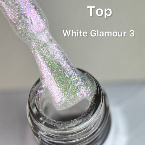 Effect Top Coat White Glam 3 NO WIPE 10ml von Love My Nails