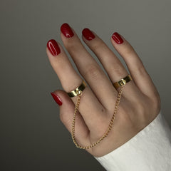 Ladies' ring gold with chain No. 31 (fits all sizes)