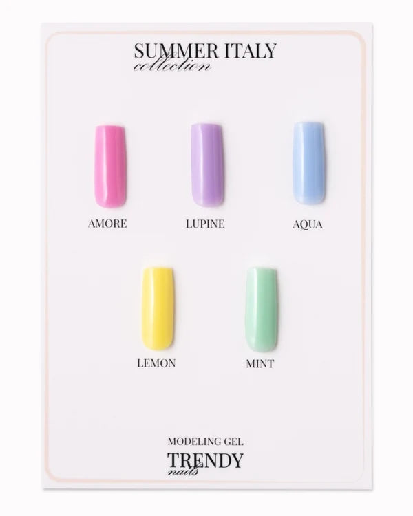 Summer Italy Modeling Gel Set 5x5ml (Amore, Aqua, Lemon, Mint, Rosato)