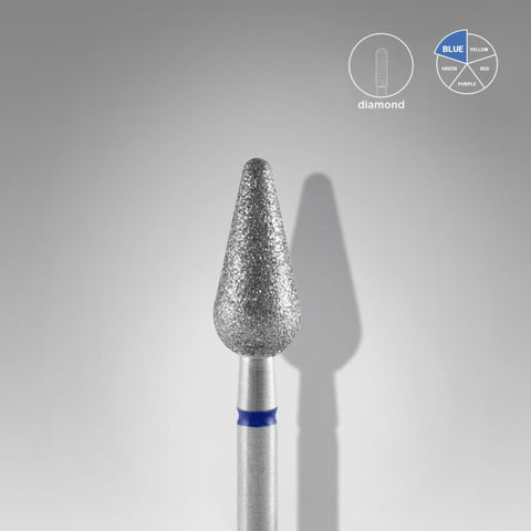 Fräseraufsatz Rundbirne Diamant Bit mittel (blau) 5mm Arbeitsteil 12 mm von STALEKS