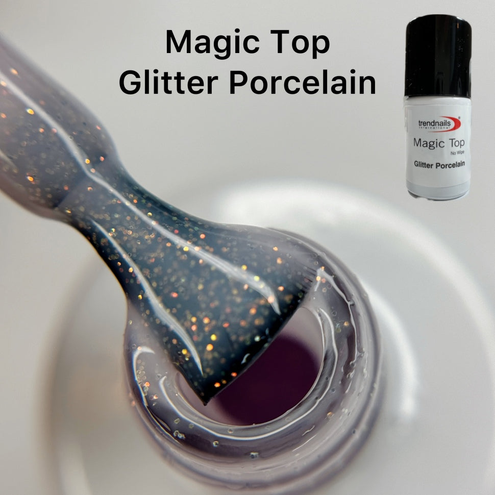 Magic Top No Wipe Versiegler Glitter Porcelain 12ml von Trendnails TPO/HEMA-free
