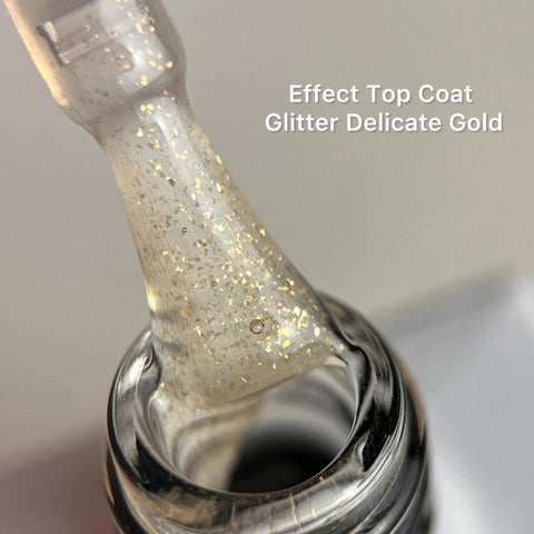 Effect Top Coat Glitter Delicate Gold NO WIPE 10ml von Love My Nails