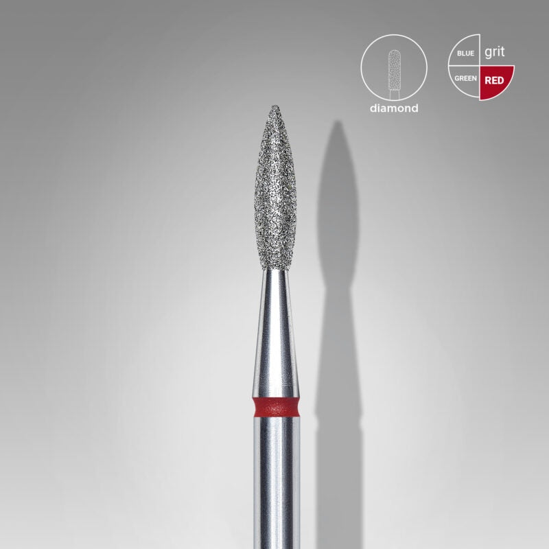 Accessori per fresa Flame 'POINTED' punta in diamante fine (rossa) nelle dimensioni: 1,6 mm - 2,3 mm di STALEKS