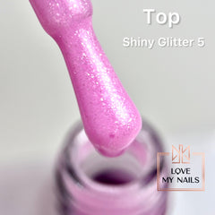Effetto Top Coat Lucido Glitter 5 NO WIPE 10ml di Love My Nails
