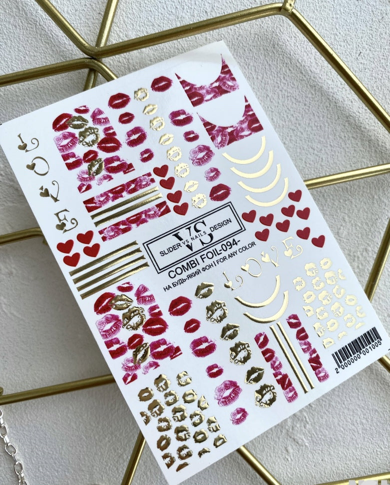 Slider con pellicola (adesivi solubili in acqua) di VS Nails 94 COMBI FOIL