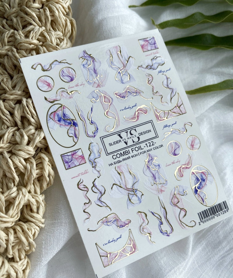 Слайдер с пленкой (водорастворимые наклейки) от VS Nails 122 COMBI FOIL
