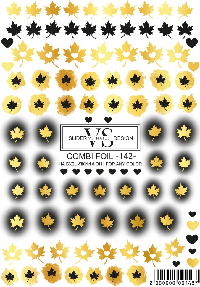 Slider con pellicola (adesivi solubili in acqua) di VS Nails 142 COMBI FOIL