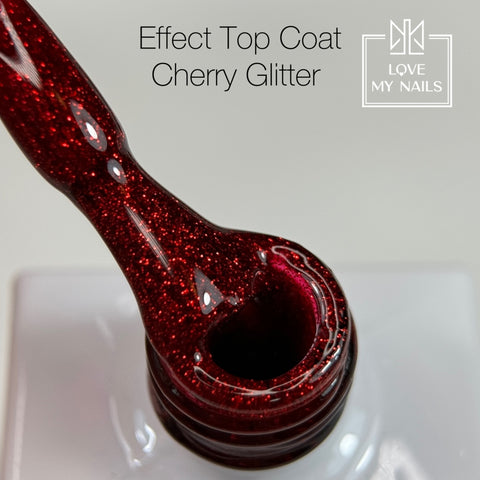 Effect Top Coat Cherry Glitter CT-95 NO WIPE 10ml von Love My Nails