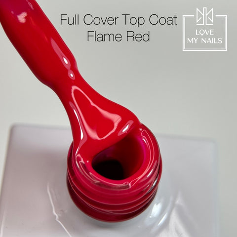 Full Cover Top Coat Flame Red CT-86 NO WIPE 10ml von Love My Nails (Halb-Matt)