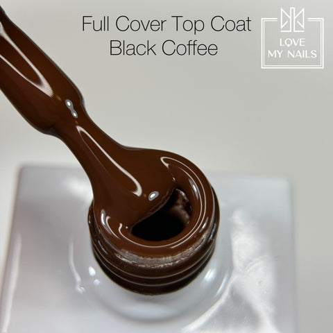 Full Cover Top Coat Black Coffee CT-70 NO WIPE 10ml von Love My Nails