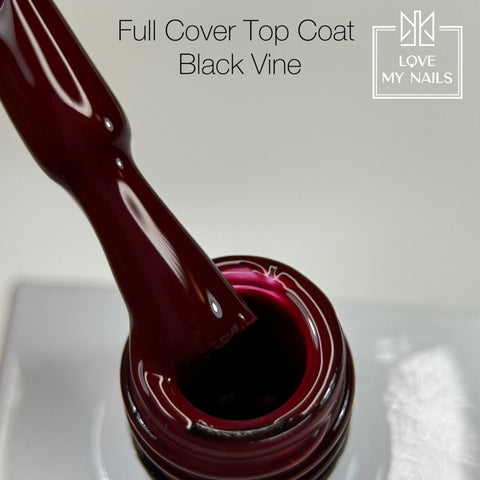 Full Cover Top Coat Black Vine CT-90 NO WIPE 10ml von Love My Nails