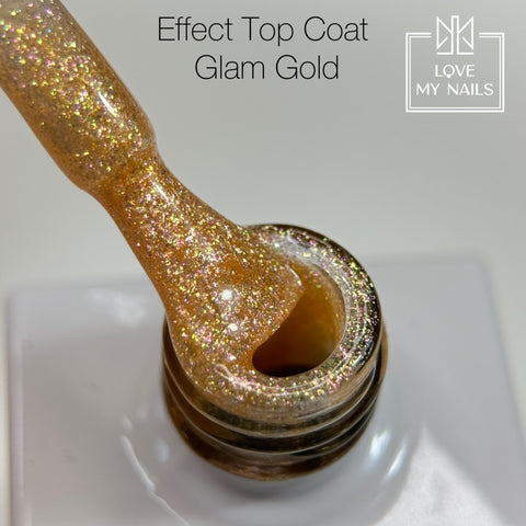 Effect Top Coat Glam Gold CT-98 NO WIPE 10ml von Love My Nails