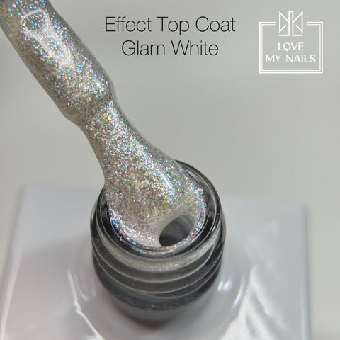 Effect Top Coat Glam White CT-93 NO WIPE 10ml von Love My Nails