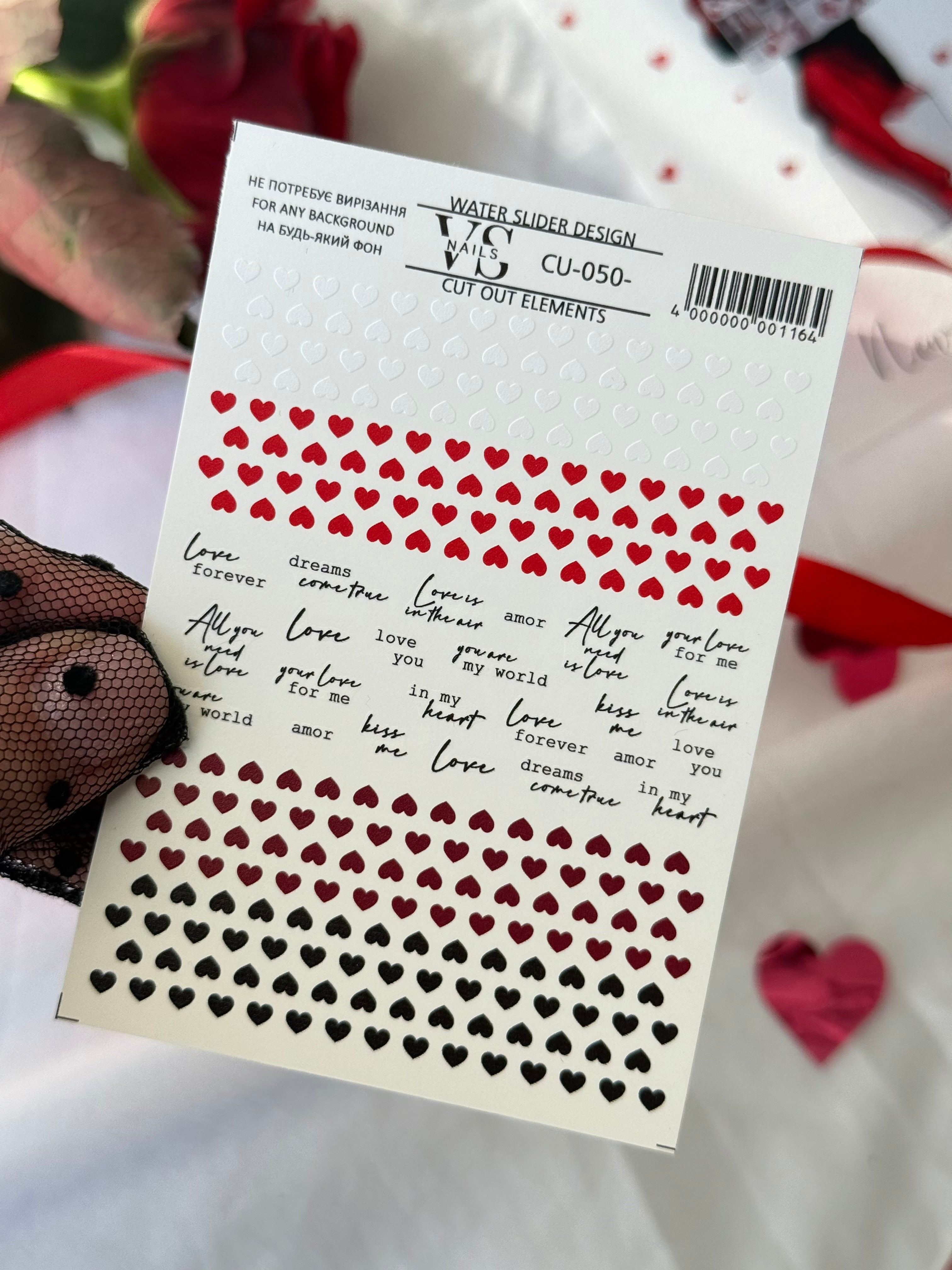 Slider CUT OUT ohne Ausschneiden (Wasserlösliche Aufkleber) CU-050 von VS Nails