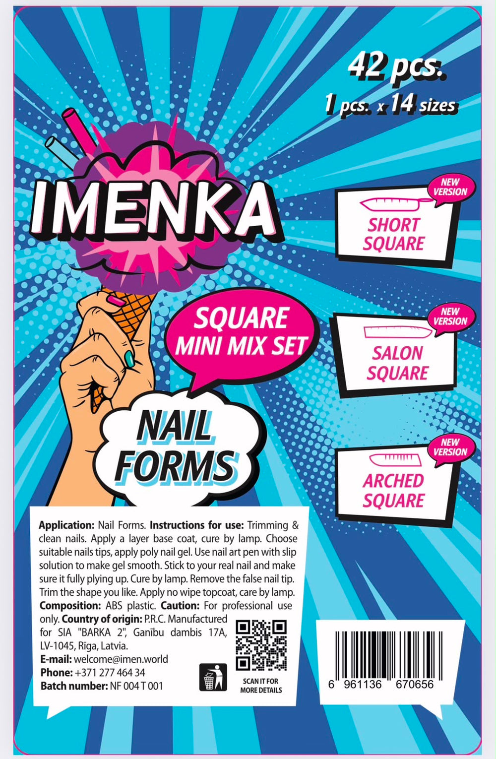 Nail Forms "Square Mini  Mix" 140 Stk.  von Imenka