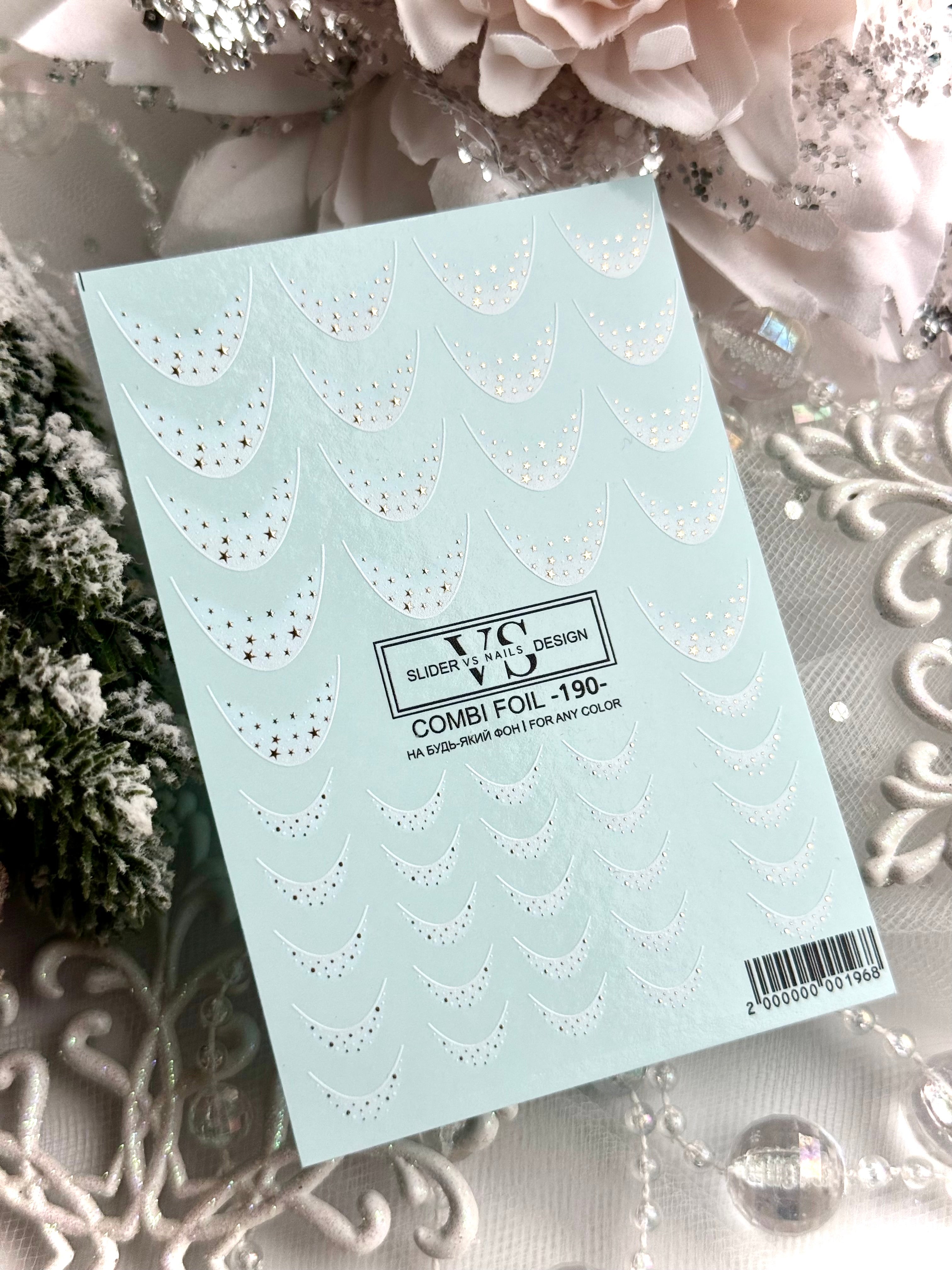 Slider mit Folie (Wasserlösliche Aufkleber) von VS Nails 190 COMBI FOIL