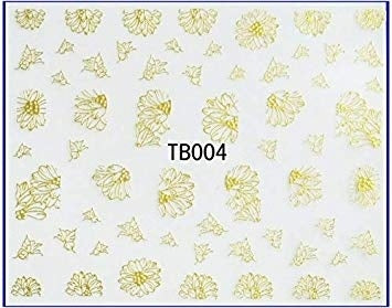 Sticker 3D Design fiori in oro TB004