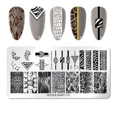 Stamping Plate Stencil Snake Patterns and Shapes ND113