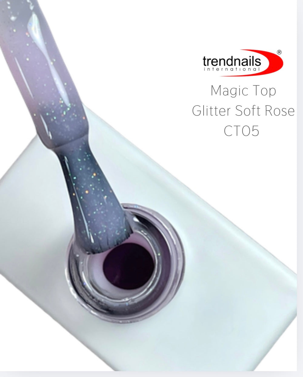 Magic Top No Wipe Versiegler Glitter Soft Rose 12ml von Trendnails TPO/HEMA-free