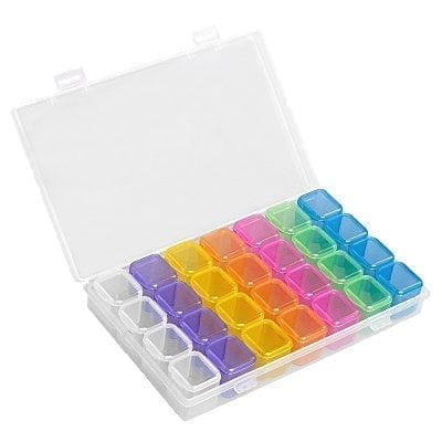 Scatola per nail art con 28 scomparti (colorata)