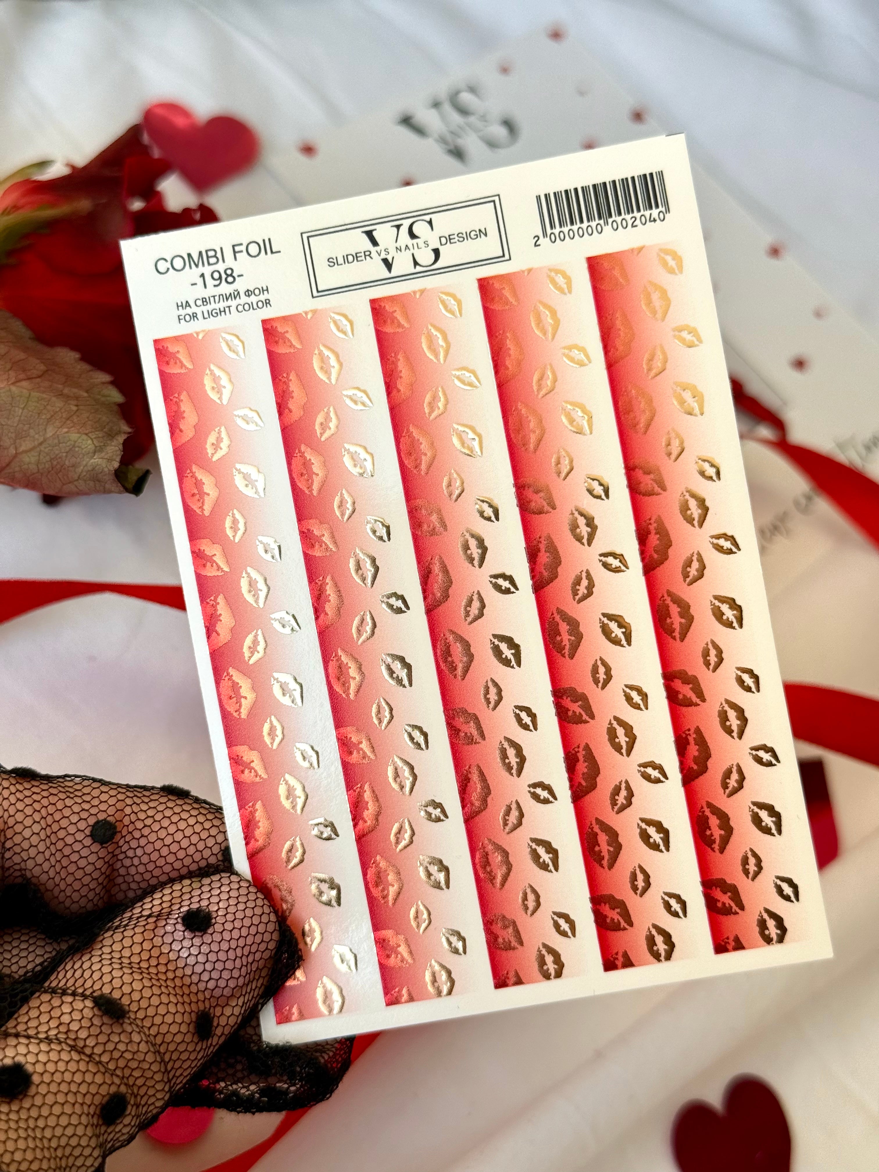 Slider mit Folie (Wasserlösliche Aufkleber) von VS Nails 198 COMBI FOIL