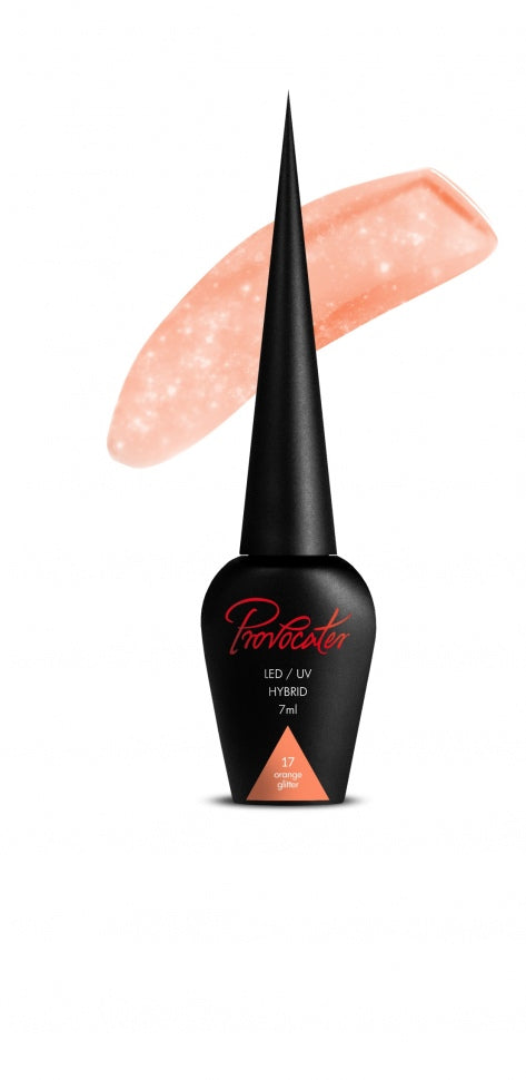UV/LED Gel Lack "Orange Glitter" 7ml  Nr.17