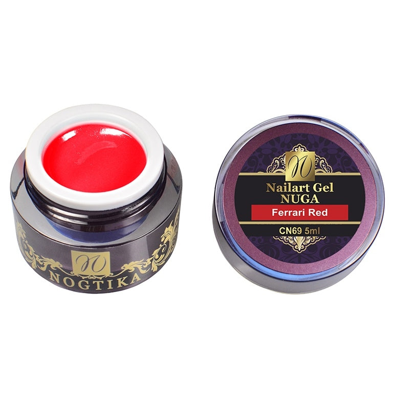 Gel per nail art NUGA (senza strato di dispersione) "Ferrari Red"