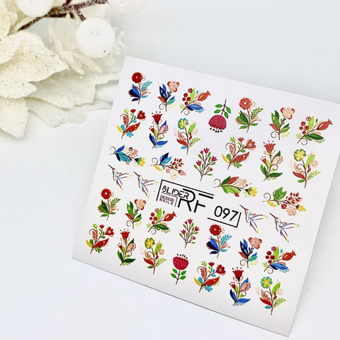 Sticker Design RF097 Fiori (Adesivi idrosolubili) Slider