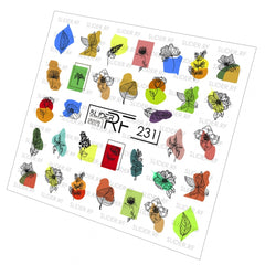 Sticker Design RF231 Fiori (Adesivi idrosolubili) Slider