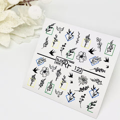 Sticker Design RF122 Flamingo/Foglie (Adesivi solubili in acqua) Slider