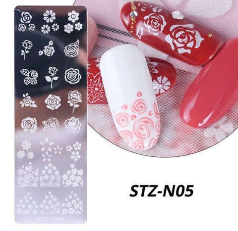 Stamping Platte Schablone Blumen STZ-N05