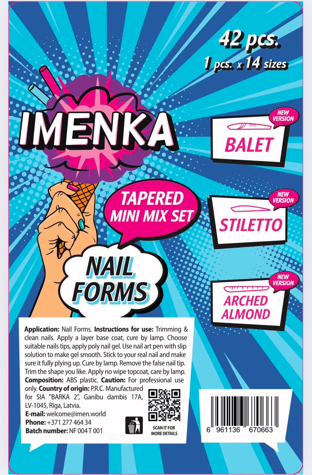 Nail Forms "Tapered Mini  Mix" 140 Stk.  von Imenka