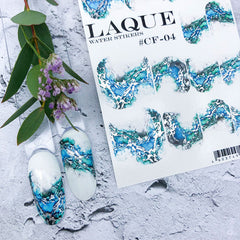 Slider con pellicola CF-04 verde+oro (adesivi solubili in acqua) di Laque