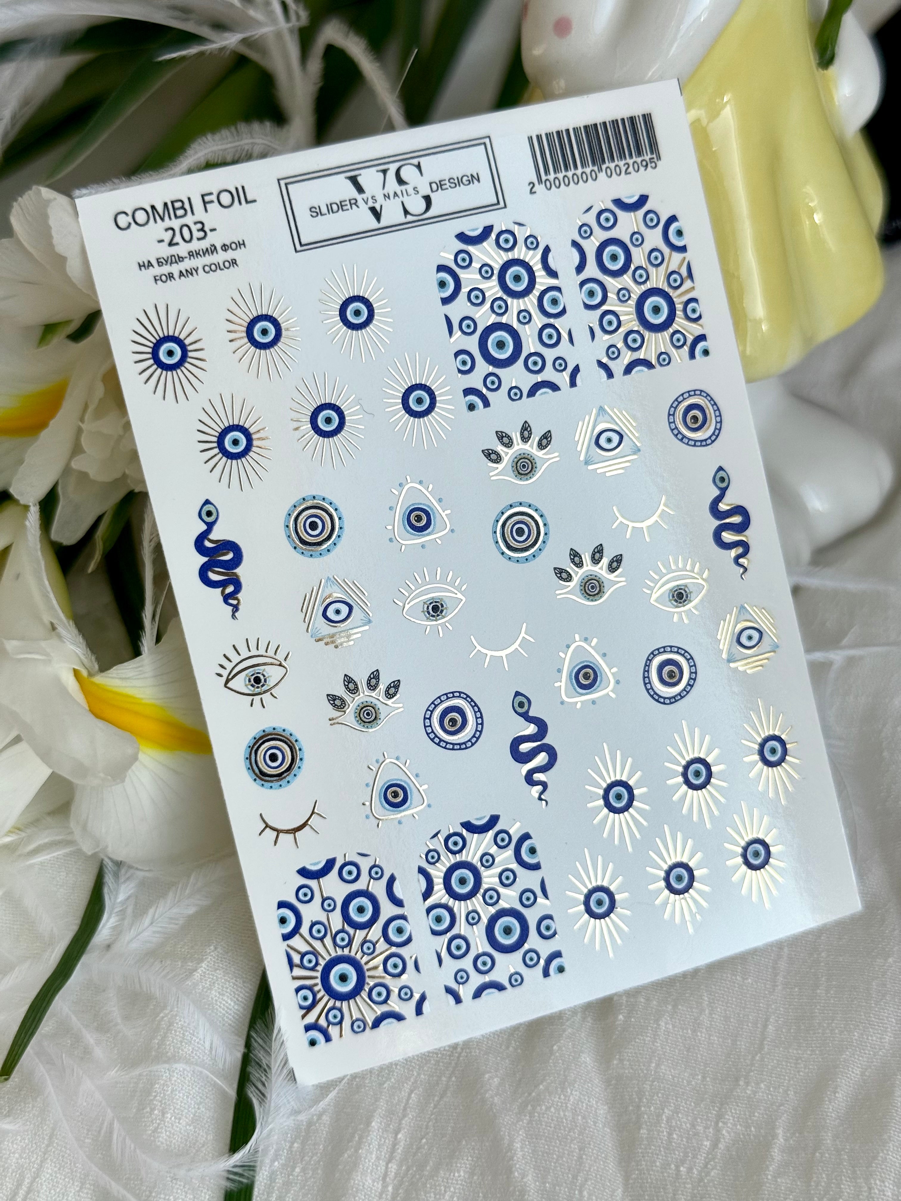 Slider mit Folie (Wasserlösliche Aufkleber) von VS Nails 203 COMBI FOIL