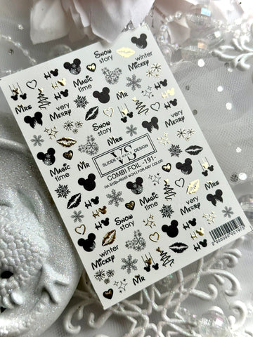 Slider mit Folie (Wasserlösliche Aufkleber) von VS Nails 191 COMBI FOIL