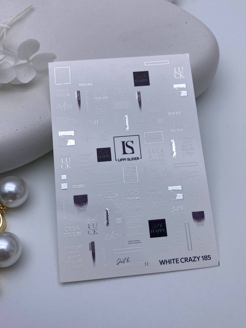 Slider "White Crazy" 185 (Wasserlösliche Aufkleber) von Lippi Slider