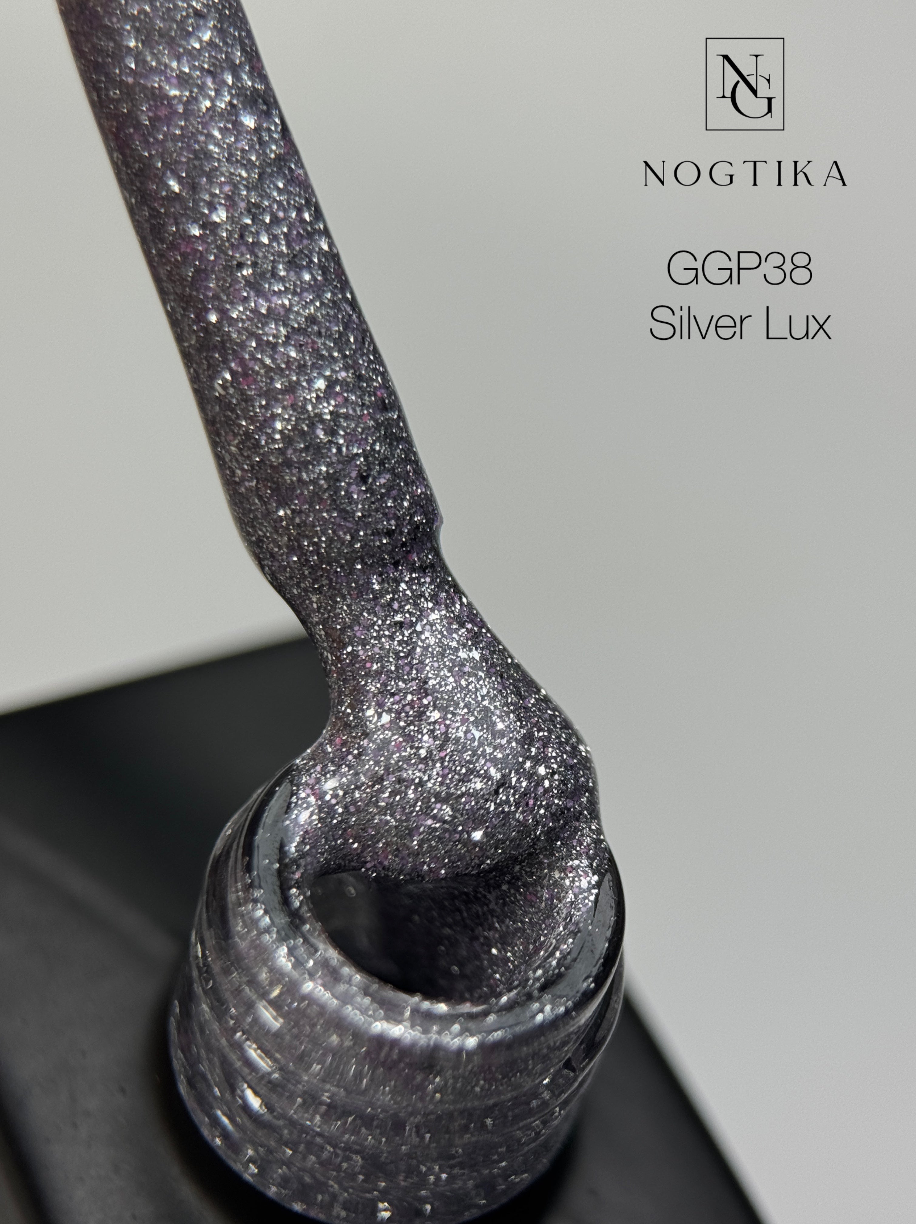 Glitter Gel Polish # 38 Silver Lux  (12ml) TPO-free