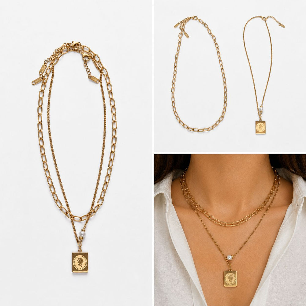 Stylische asymetrische Kette in gold  (Modeschmuck) 6