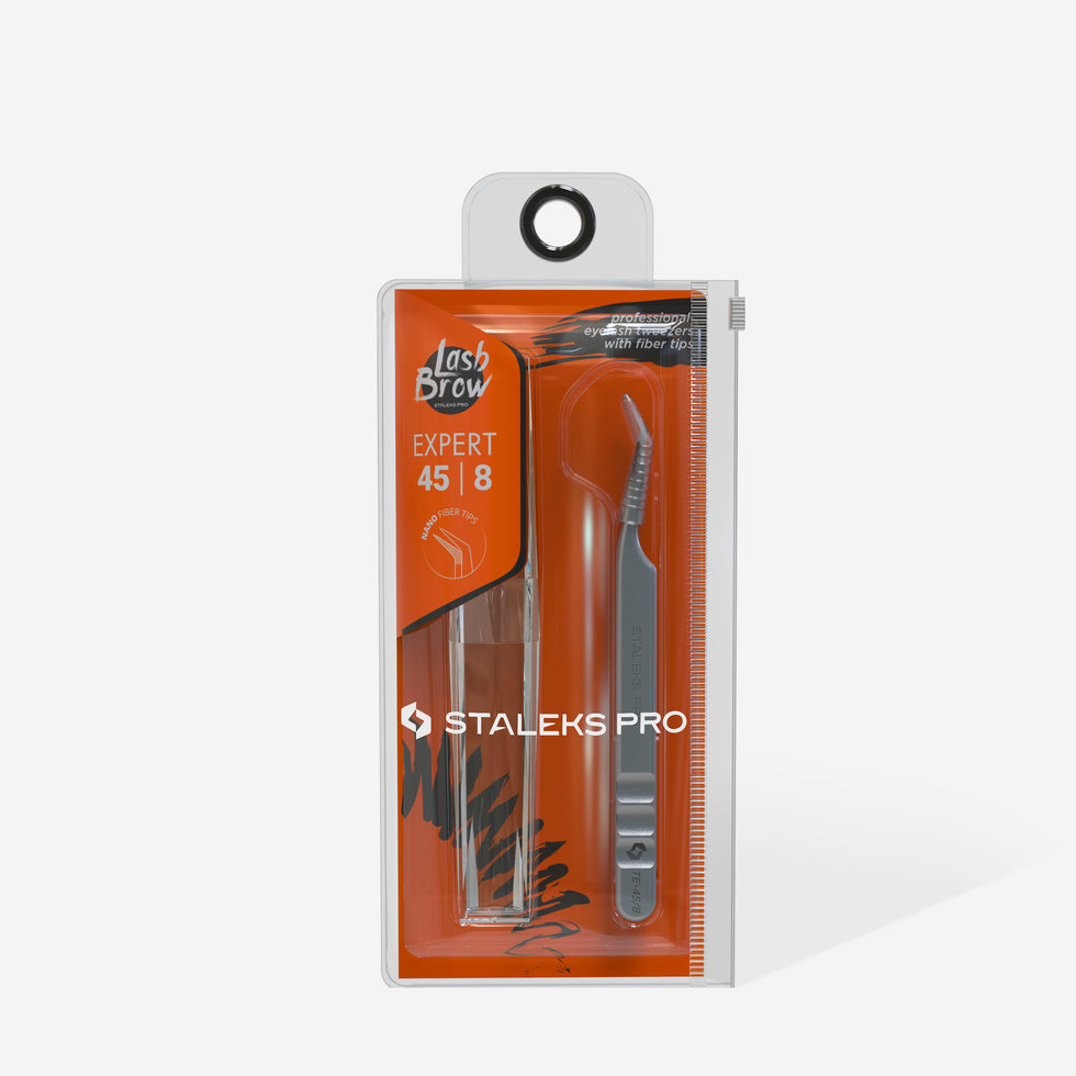 Professionelle Pinzette für Wimpern mit Nano-Kerben EXPERT 45 TYPE 8 (MINI L)